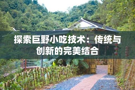 探索巨野小吃技术：传统与创新的完美结合