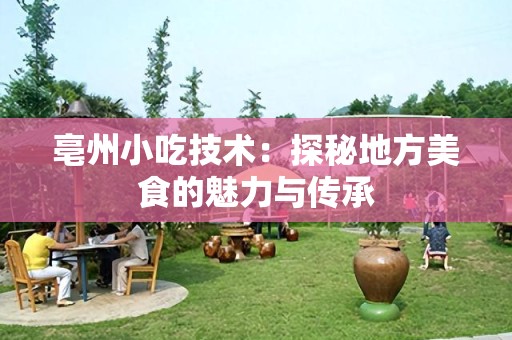 亳州小吃技术：探秘地方美食的魅力与传承