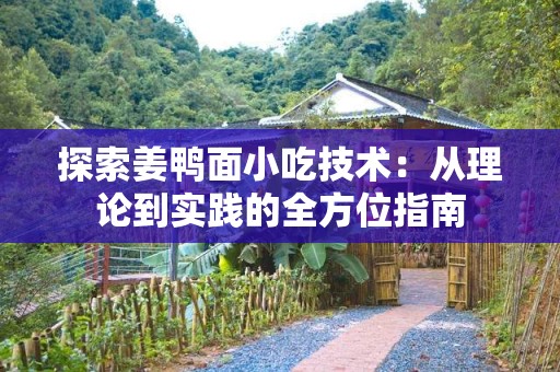 探索姜鸭面小吃技术：从理论到实践的全方位指南