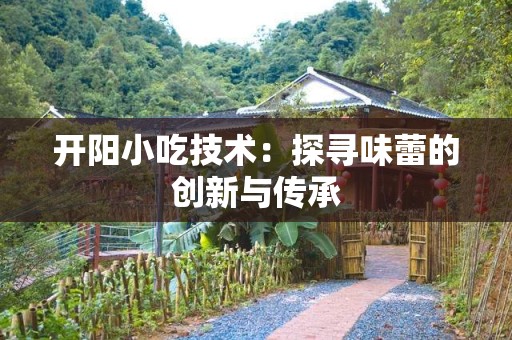 开阳小吃技术：探寻味蕾的创新与传承