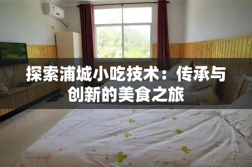 探索浦城小吃技术：传承与创新的美食之旅