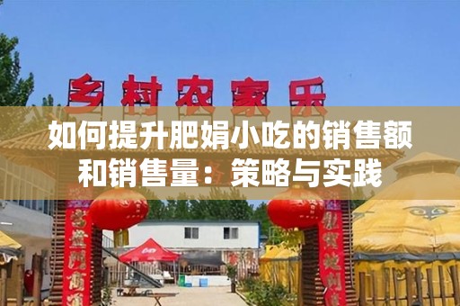 如何提升肥娟小吃的销售额和销售量：策略与实践