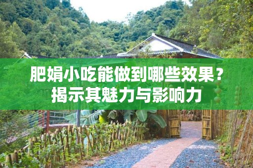 肥娟小吃能做到哪些效果？揭示其魅力与影响力