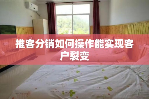 推客分销如何操作能实现客户裂变