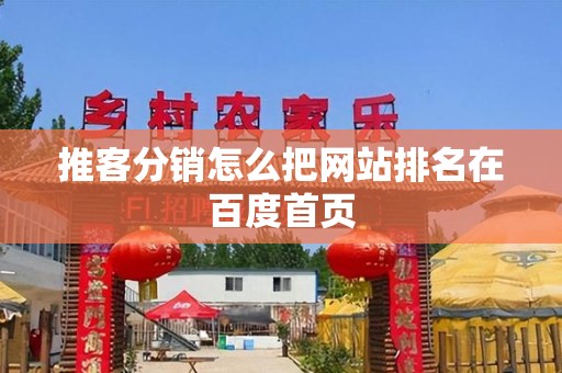 推客分销怎么把网站排名在百度首页