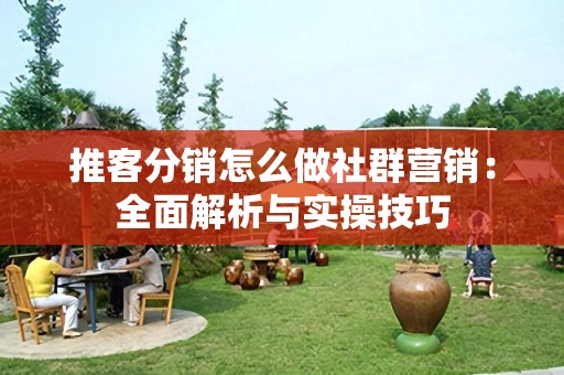 推客分销怎么做社群营销：全面解析与实操技巧