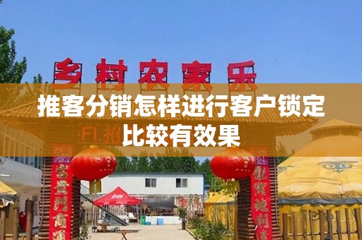 推客分销怎样进行客户锁定比较有效果
