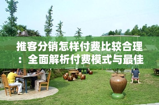 推客分销怎样付费比较合理：全面解析付费模式与最佳实践