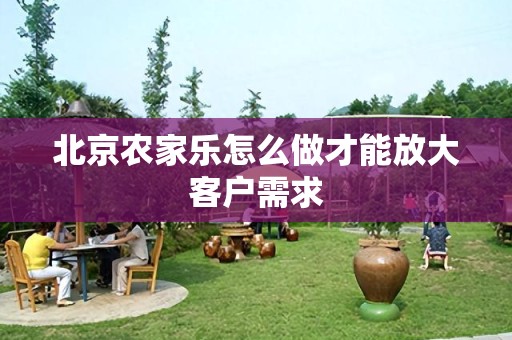 北京农家乐怎么做才能放大客户需求